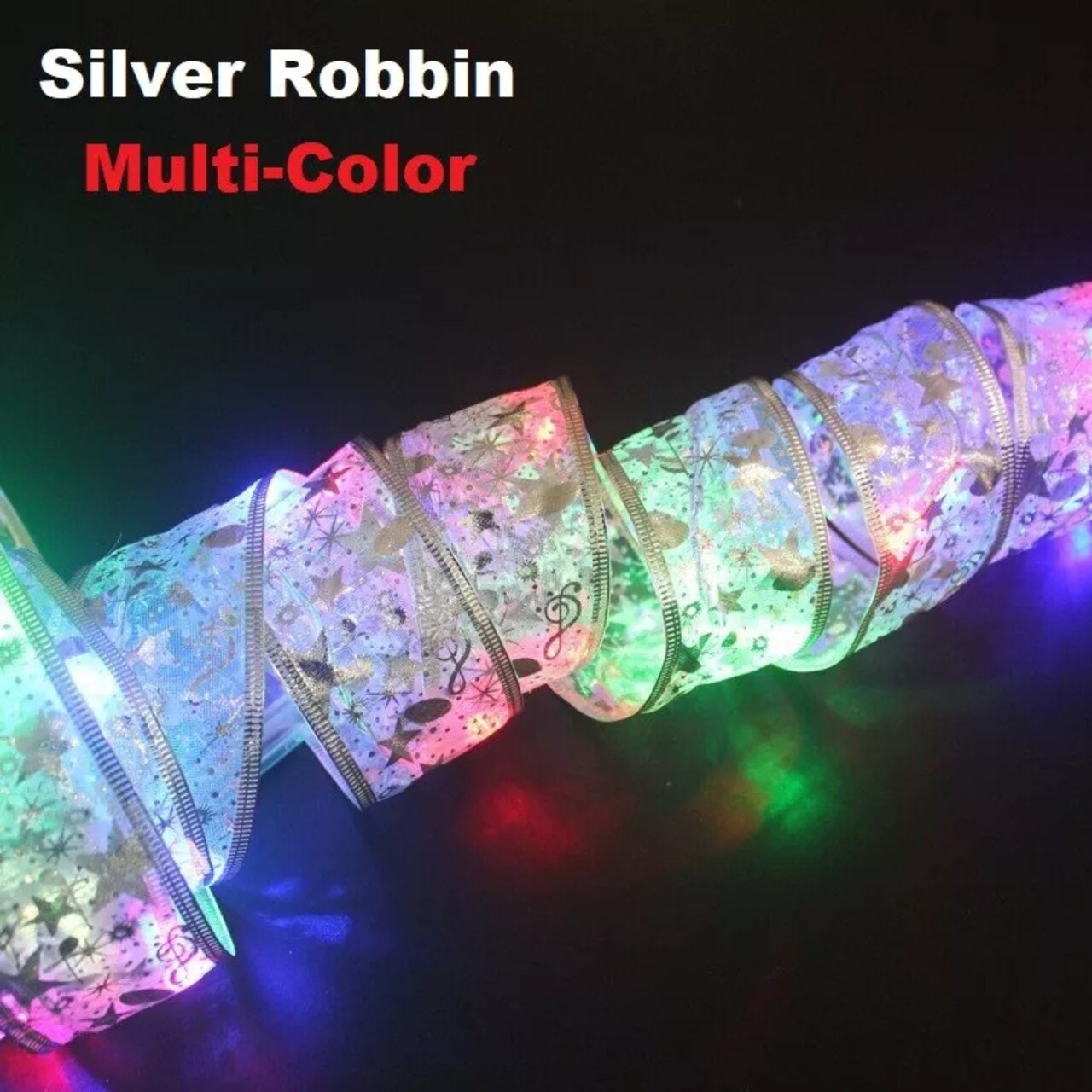 Kitcheniva 13 Ft Christmas Ribbon Bows Fairy String Lights Battery 50 LED Party Decor